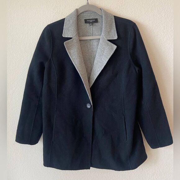 Talbots Women’s Modern Double Face Wool Blend Jacket Blazer Size 10P Minimalist - Picture 1 of 6